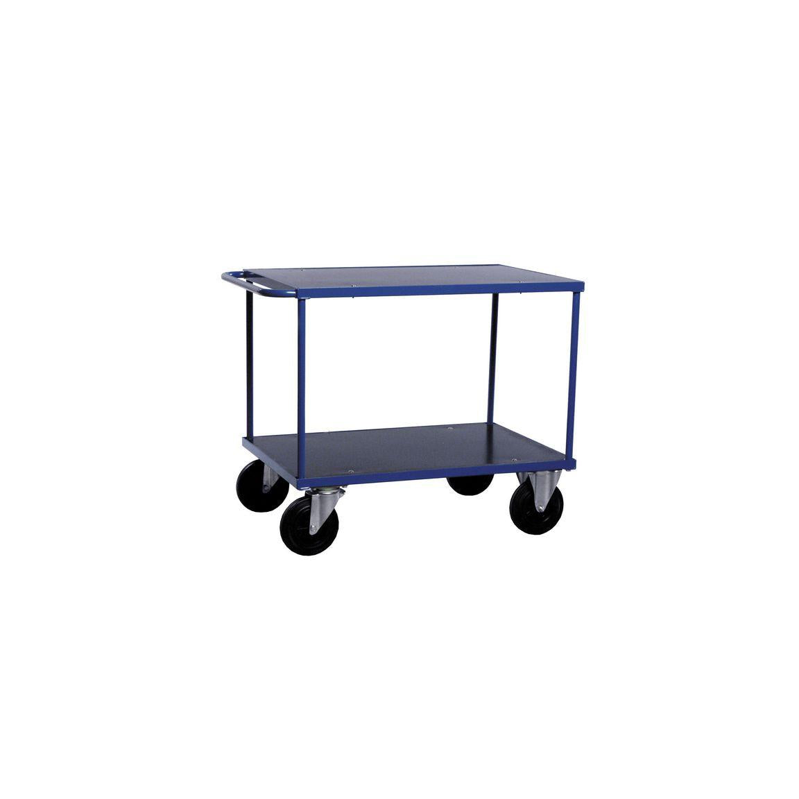 Outdoor table trolley 2 shelves blue