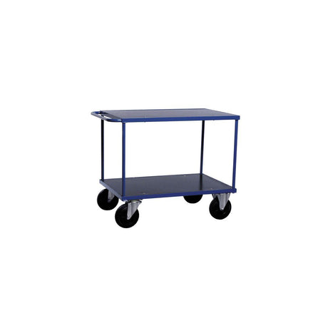 Outdoor table trolley 2 shelves blue