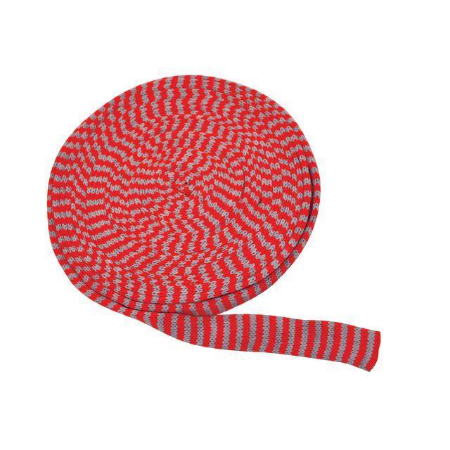 Tubular knitted fabric 3cmx10m grey/red