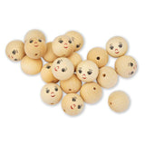 Wooden beads faces 30 mm 20/pack