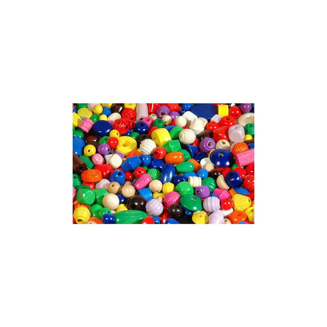 Wooden bead mix 750g mixed colours