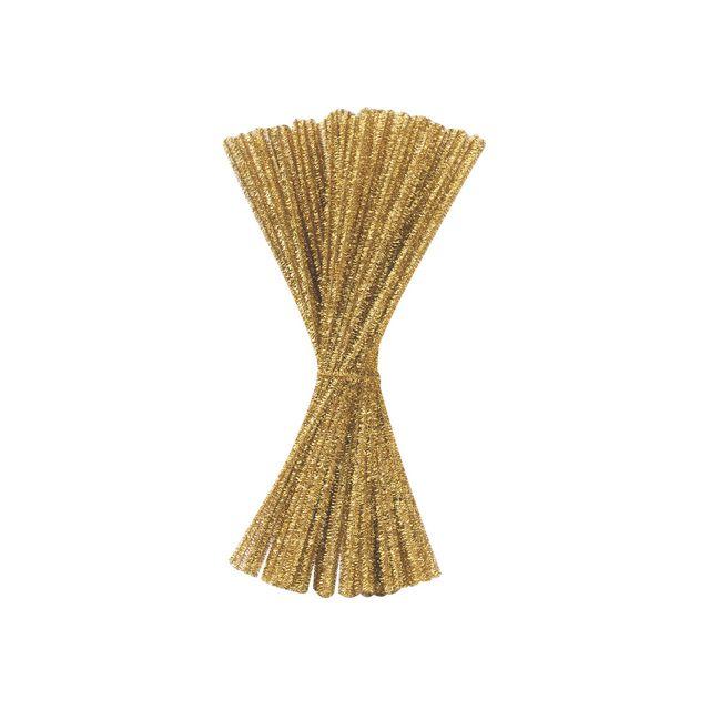 Pipe cleaner glitter 30cm gold 100/pack