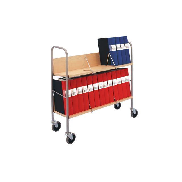Binder trolley 2 shelves 91x86x34cm birch