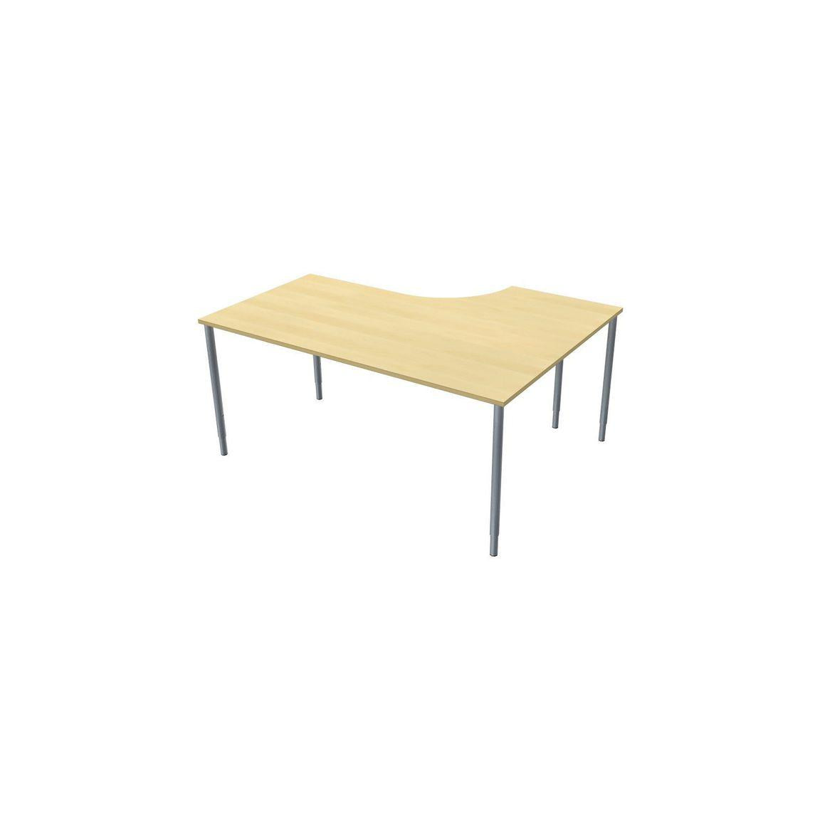 Table left 160x120cm birch laminate/grey