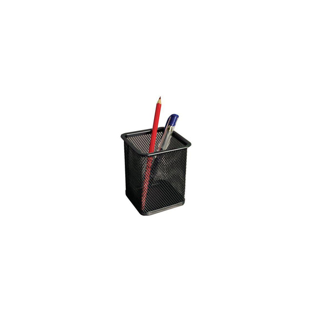 Pen cup metal mesh 80x100mm black