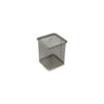Metal pen cup mesh 80x100mm silver