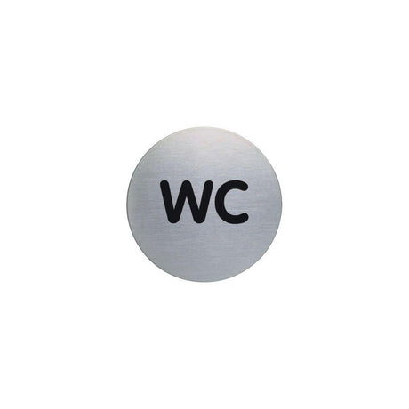 WC sign DURABLE 83mm brushed steel