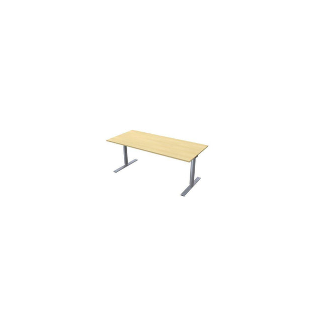 Electric table 180x80cm birch veneer/grey