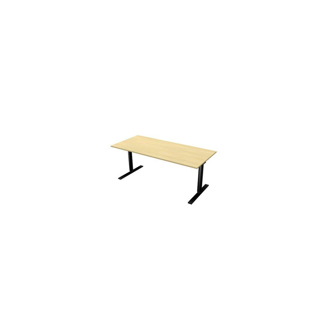 Table El 180x80cm birch laminate/black