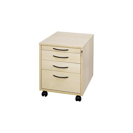 Desk shelf 4 drawers beech veneer