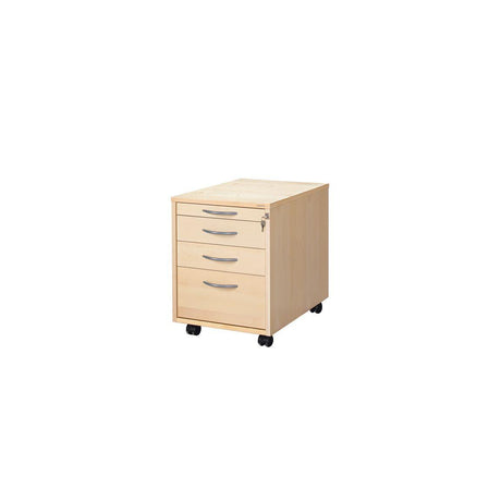 4-drawer birch veneer desk caddy