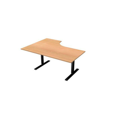 Table El right 160x120cm beech laminate/black