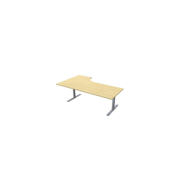 Table El right 200x120cm birch veneer/grey