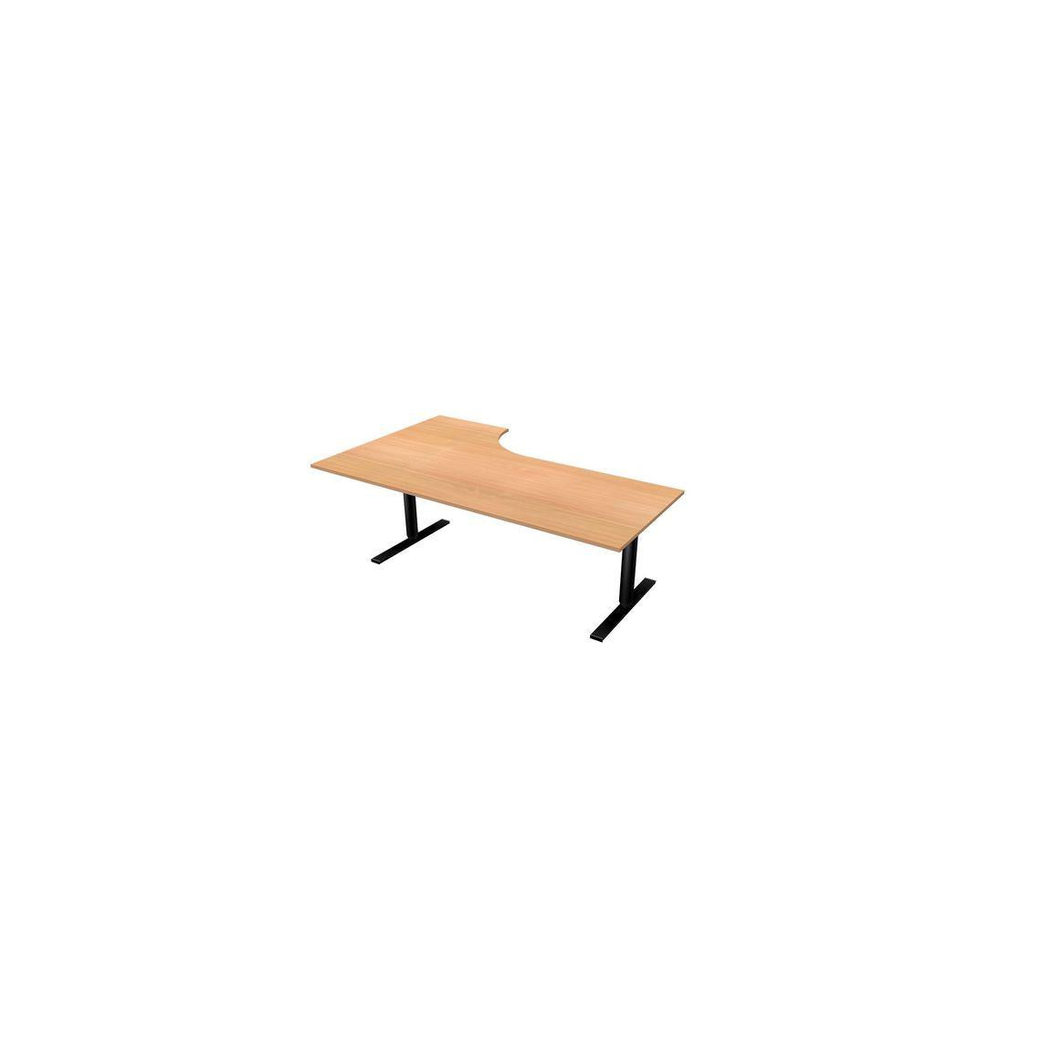 Table El right 200x120cm beech laminate/black