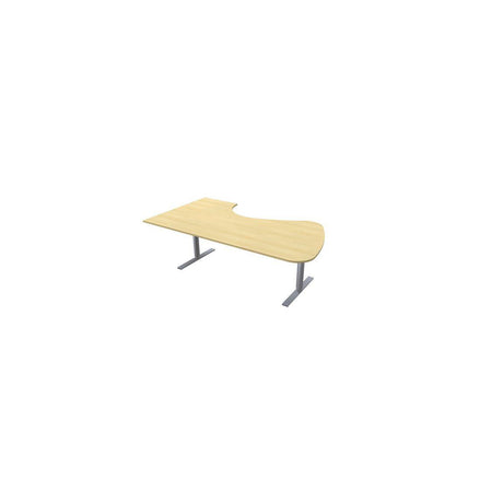 Table El right 220x120cm birch veneer/grey