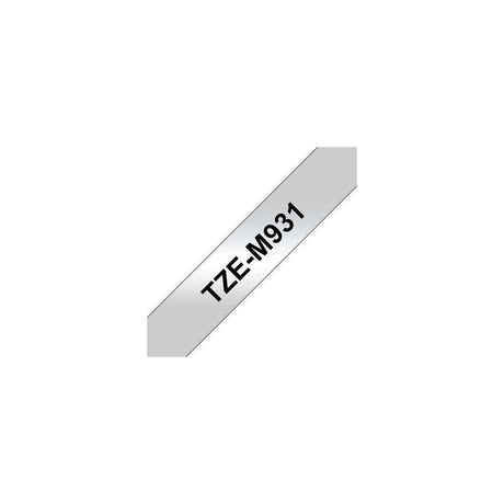 Tape BROTHER TZEM931 12mm black on silver