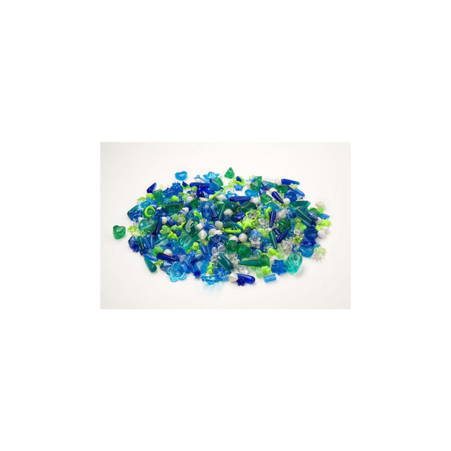 Plastic beads mix blue/green 1000/pc