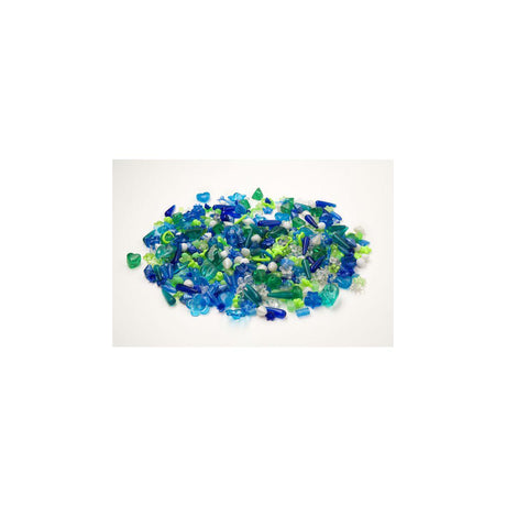 Plastic beads mix blue/green 1000/pc