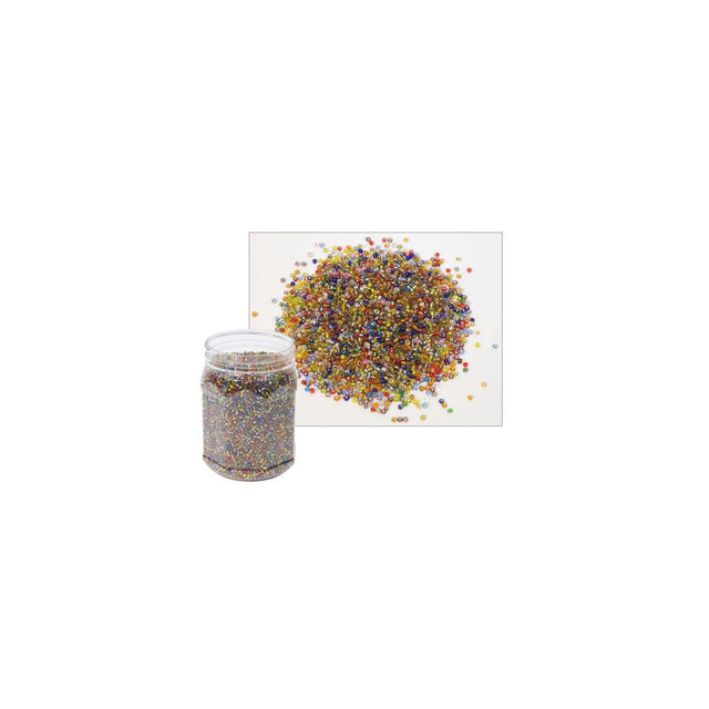 Glass beads 500g transp. mixed colours