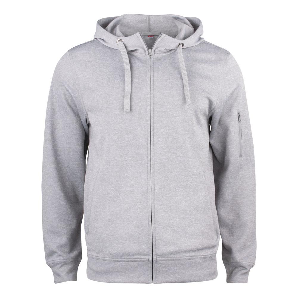 Basic Active Hoody Full Zip - Grey Melange - Image 1