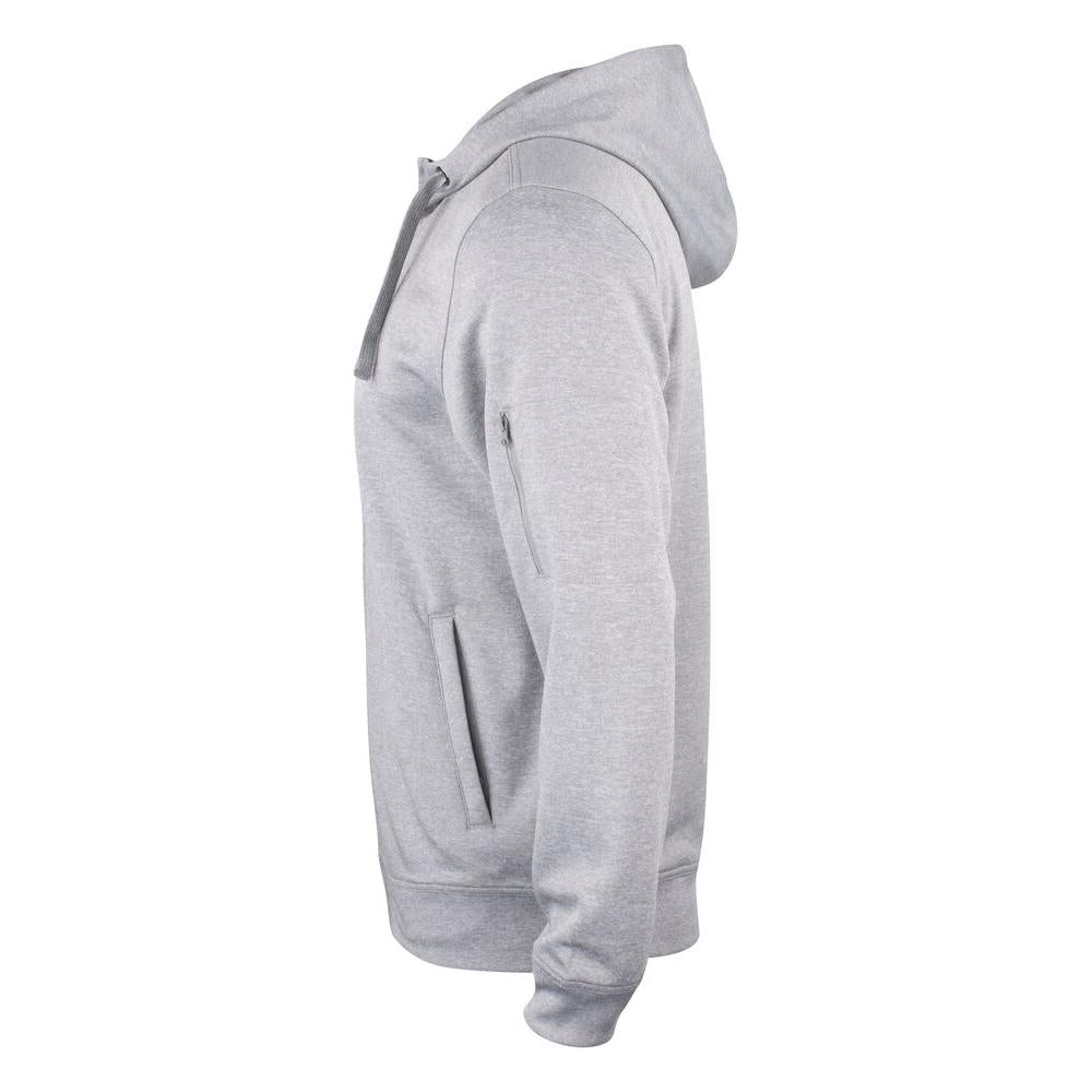 Basic Active Hoody Full Zip - Grey Melange - Image 3