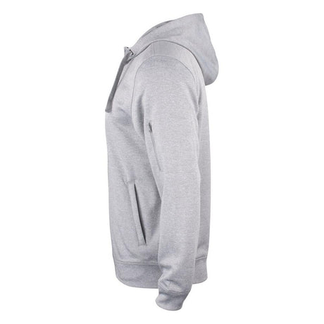 Basic Active Hoody Full Zip - Grey Melange - Image 3