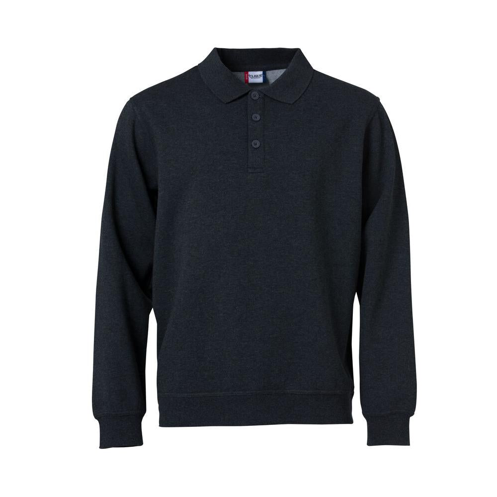 Basic Polo Sweater - Anthracite Melange - Image 1
