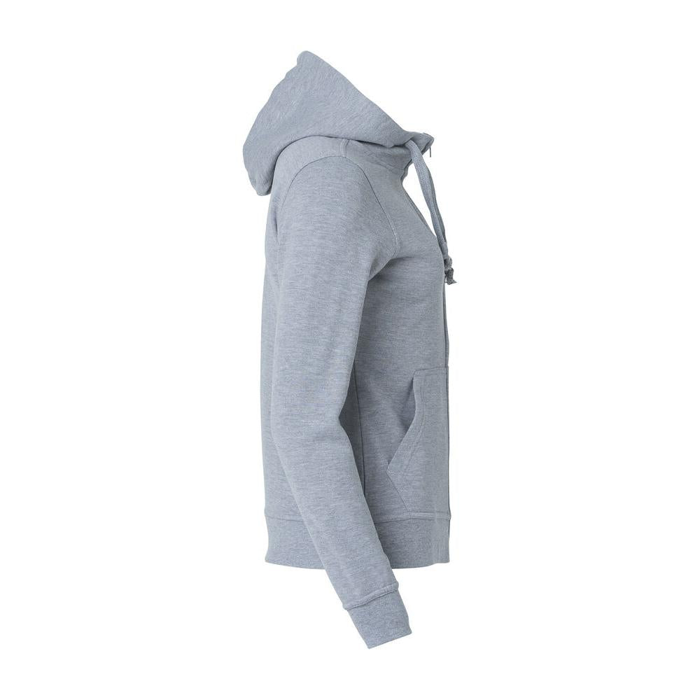 Basic Hoody Full Zip Women - Grey Melange - Image 4