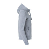 Basic Hoody Full Zip Women - Grey Melange - Image 4