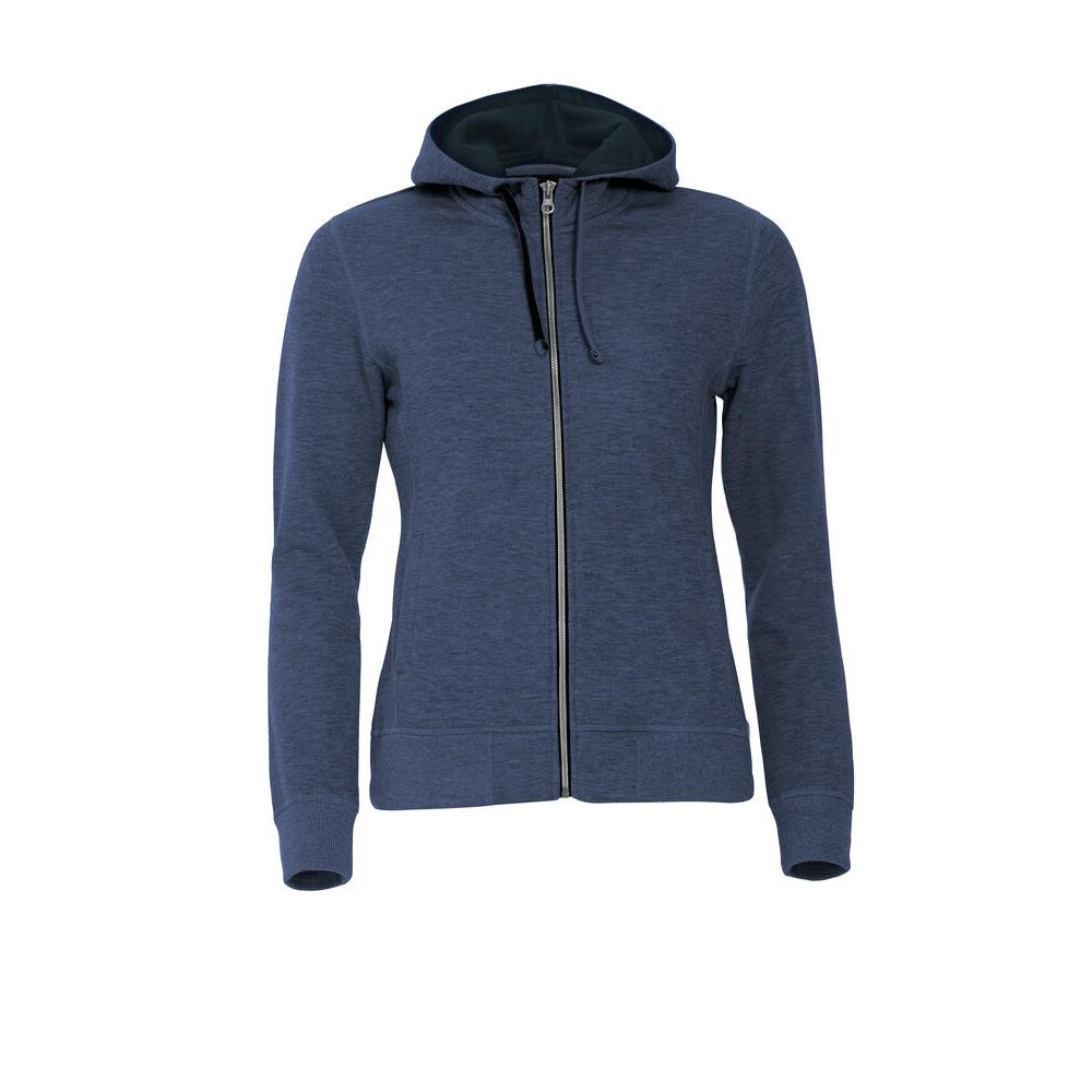 Classic Hoody Full Zip Women - Blue Melange - Image 1