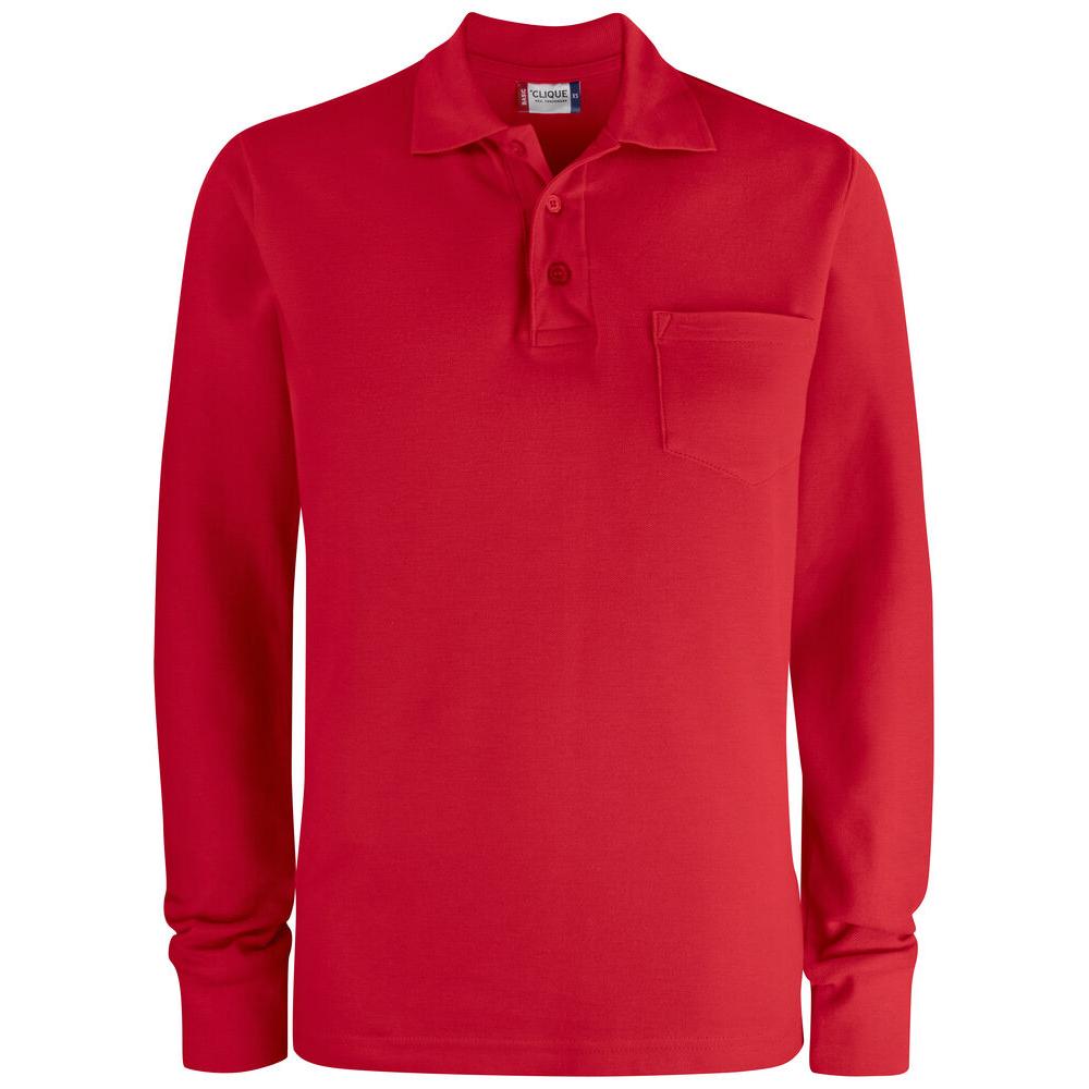 Basic Polo Pocket L/S - Red - Image 1