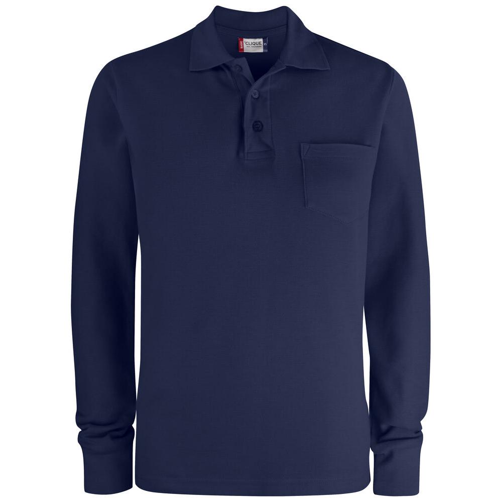 Basic Polo Pocket L/S - Dark Navy - Image 1