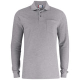 Basic Polo Pocket L/S - Grey Melange - Image 1