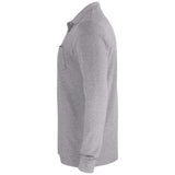 Basic Polo Pocket L/S - Grey Melange - Image 3