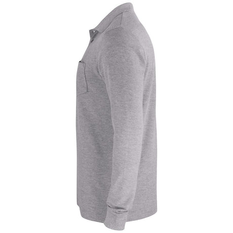Basic Polo Pocket L/S - Grey Melange - Image 3