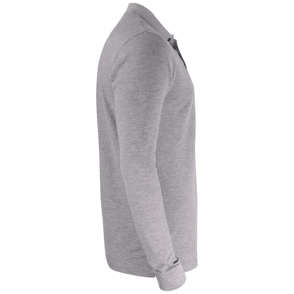 Basic Polo Pocket L/S - Grey Melange - Image 4