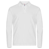 Stretch Premium Polo L/S - White - Image 1