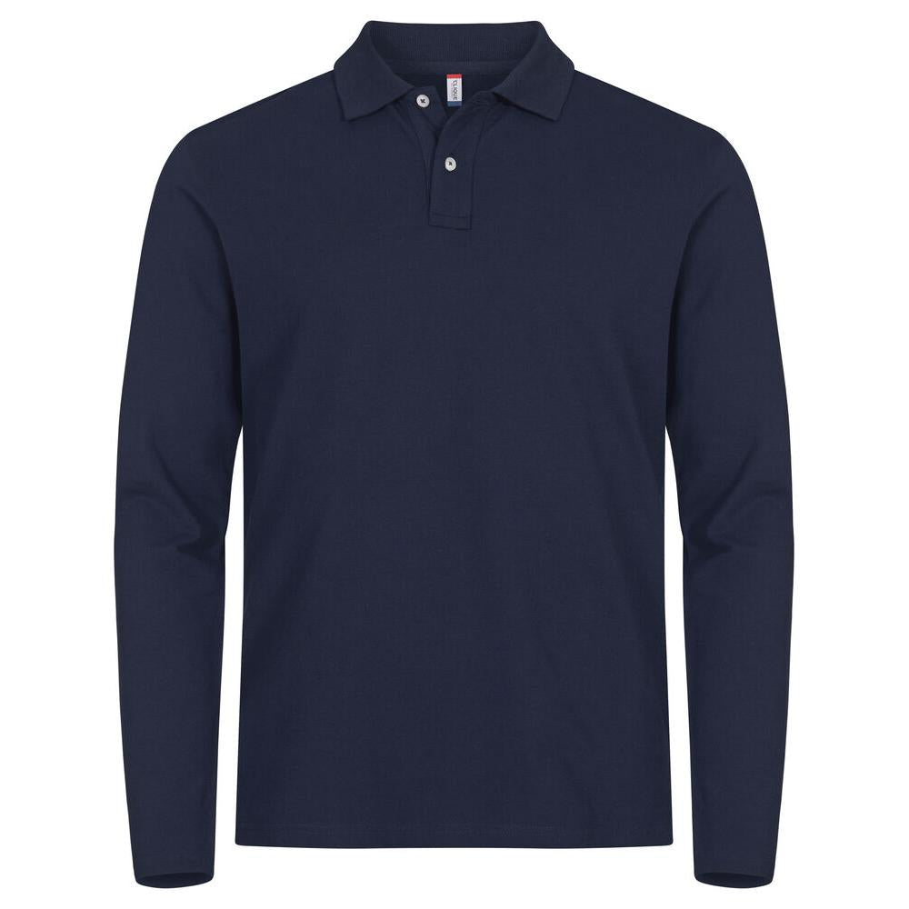 Stretch Premium Polo L/S - Navy - Image 1
