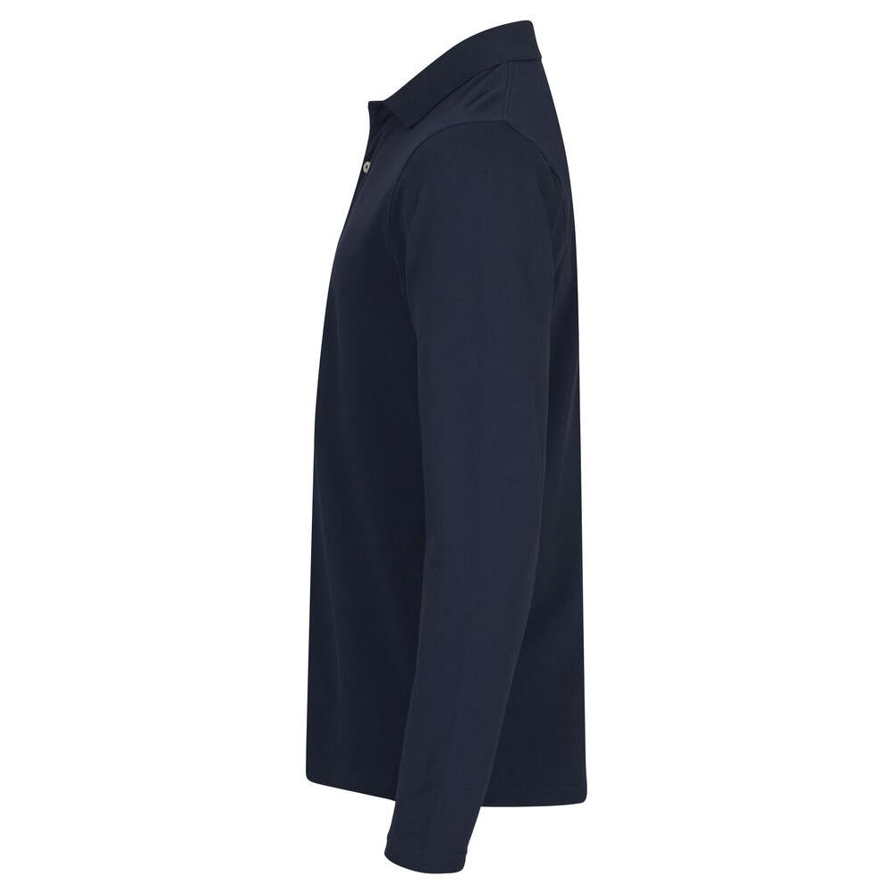 Stretch Premium Polo L/S - Navy - Image 3