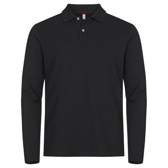Stretch Premium Polo L/S - Black - Image 1
