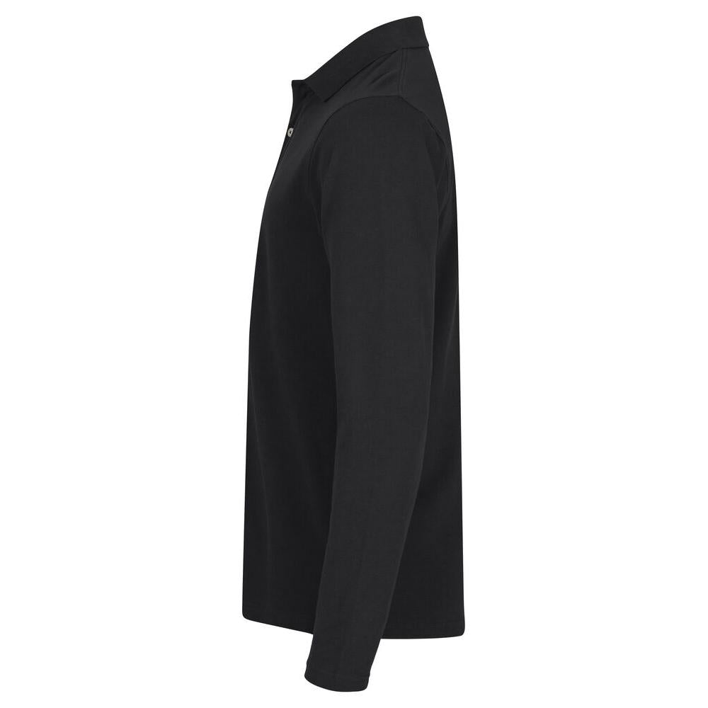 Stretch Premium Polo L/S - Black - Image 3