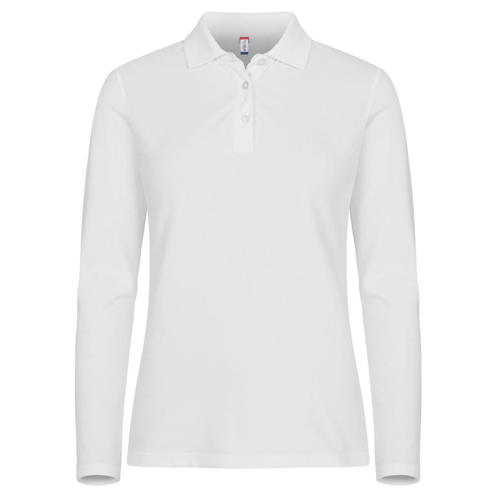 Stretch Premium Polo L/S Women - White - Image 1