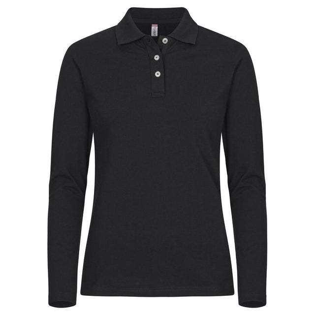 Stretch Premium Polo L/S Women - Black - Image 1