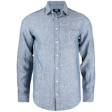 Summerland Linen Shirt Men - Denim Melange - Image 1