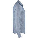 Summerland Linen Shirt Men - Denim Melange - Image 4