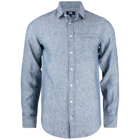 Summerland Linen Shirt Men - Denim Melange - Image 1