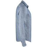 Summerland Linen Shirt Men - Denim Melange - Image 4