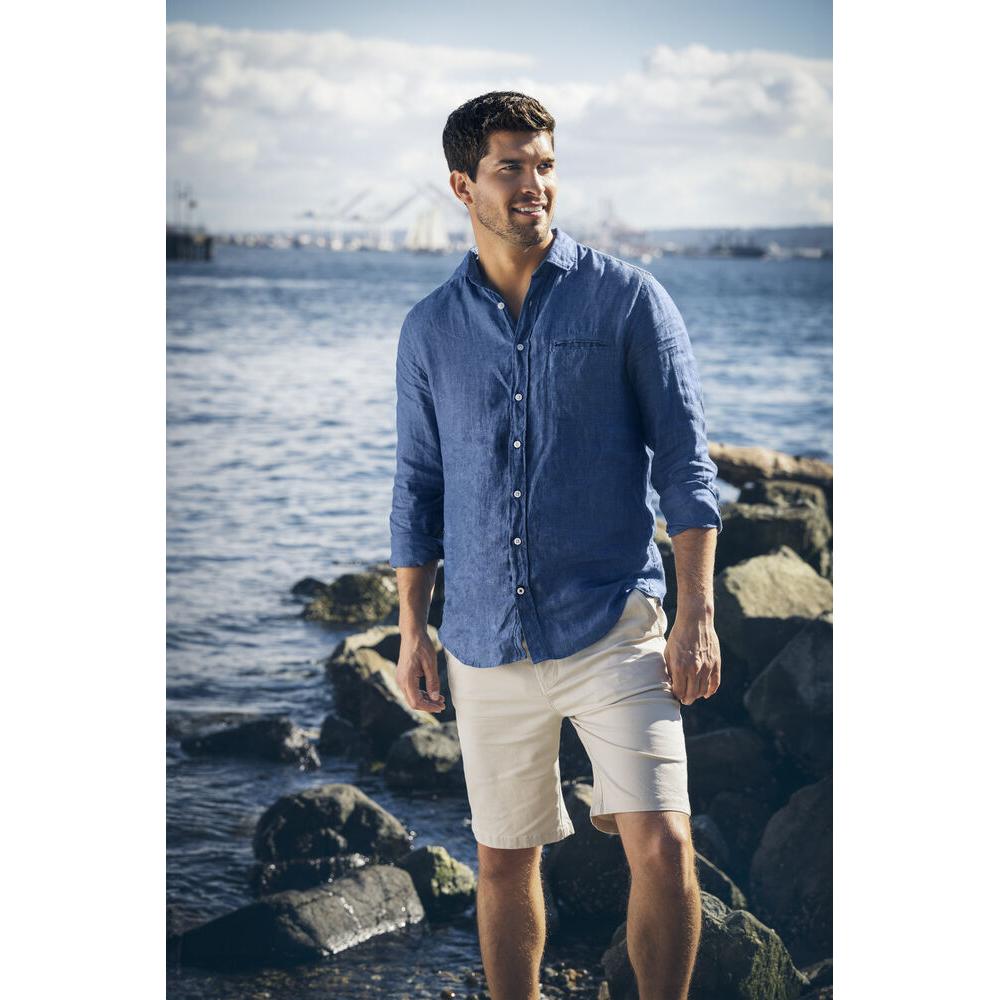 Summerland Linen Shirt Men - Denim Melange - Image 5