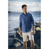 Summerland Linen Shirt Men - Denim Melange - Image 5