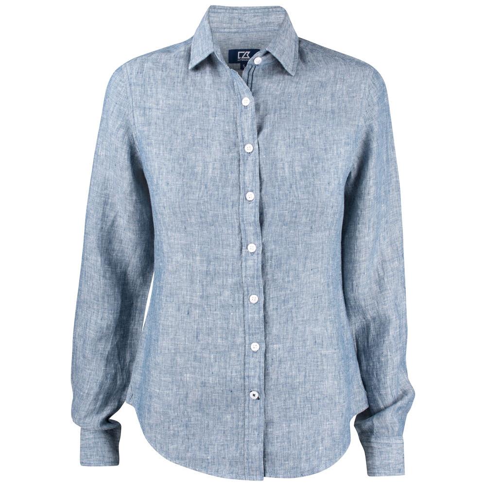Summerland Linen Shirt Women - Denim Melange - Image 1